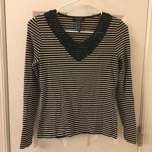 Chaps Striped long-sleeved shirt.